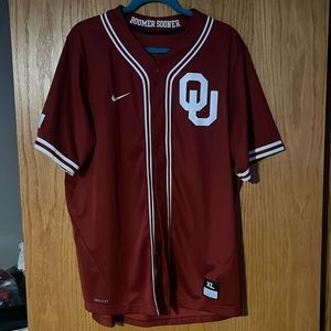 Nike Dri-Fit Oklahoma Sooners Baseball Jersey.  Men’s XL.